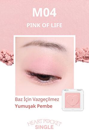 Kişiselleştirilebilir Mat Tekli Far PERIPERA Heart Pocket Single (M04 Pink Of Life)