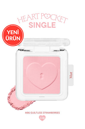Kişiselleştirilebilir Mat Tekli Far PERIPERA Heart Pocket Single (M06 Guiltless Strawberries)