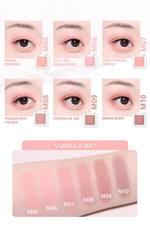 Kişiselleştirilebilir Mat Tekli Far PERIPERA Heart Pocket Single (M07 Evenly Ripened Apricot)