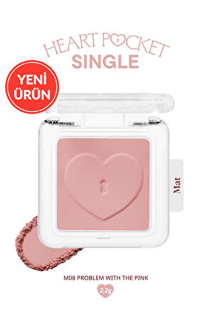 Kişiselleştirilebilir Mat Tekli Far PERIPERA Heart Pocket Single (M08 Problem With The Pink)