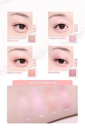 Kişiselleştirilebilir Işıltılı Tekli Far PERIPERA Heart Pocket Single (S03 Peach Force)