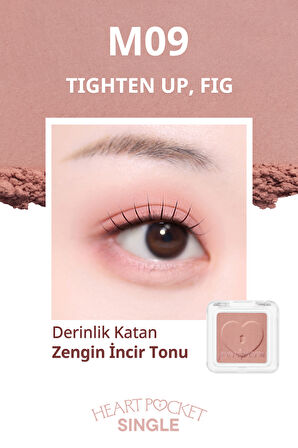 Kişiselleştirilebilir Mat Tekli Far PERIPERA Heart Pocket Single (M09 Tighten Up Fig)