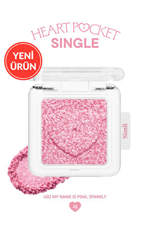 Kişiselleştirilebilir Simli Tekli Far PERIPERA Heart Pocket Single (G02 My Name is Pink Sparkly)