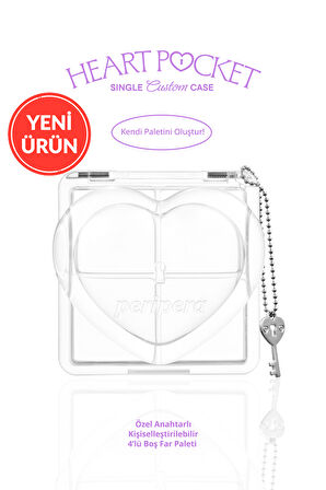 Özel Anahtarlı Kişiselleştirilebilir 4’lü Boş Far Paleti PERIPERA Heart Pocket Single Custom Case