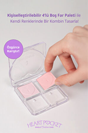 Özel Anahtarlı Kişiselleştirilebilir 4’lü Boş Far Paleti PERIPERA Heart Pocket Single Custom Case
