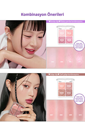 Özel Anahtarlı Kişiselleştirilebilir 4’lü Boş Far Paleti PERIPERA Heart Pocket Single Custom Case