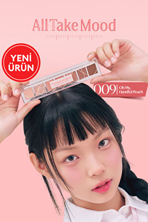 Mat, Işıltılı, Simli Yoğun Pigmentli Far Paleti PERIPERA All Take Mood Palette 009 OhMyHandful Peach
