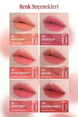 Blur Efekti Veren, Kadife Bitişli, Dolgunlaştırıcı Tint CLIO Volumate Blur Tint 100 Fluffy Ginger