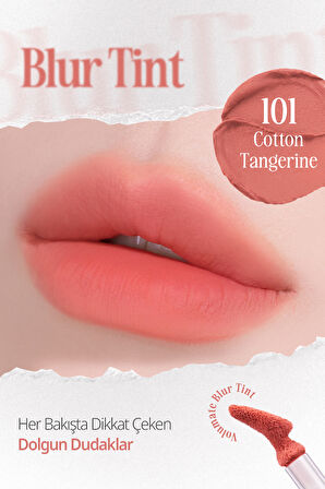 Blur Efekti Veren, Kadife Bitişli, Dolgunlaştırıcı Tint CLIO Volumate Blur Tint 101 Cotton Tangerine