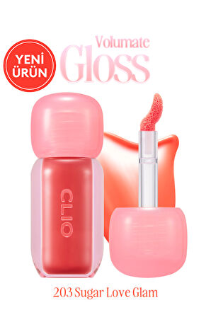 Pigmentli, Parlak Bitişli Dolgunlaştırıcı Lip Gloss CLIO Volumate Gloss 203 Sugar Love Glam