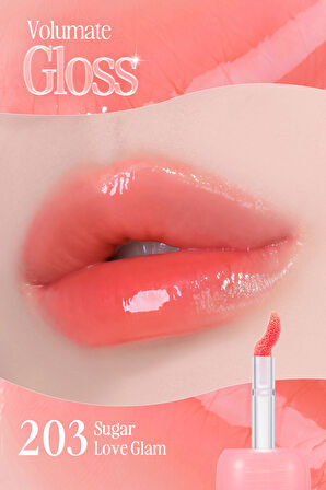 Pigmentli, Parlak Bitişli Dolgunlaştırıcı Lip Gloss CLIO Volumate Gloss 203 Sugar Love Glam