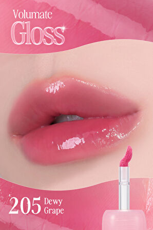 Pigmentli, Parlak Bitişli Dolgunlaştırıcı Lip Gloss CLIO Volumate Gloss 205 Dewy Grape
