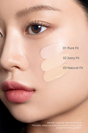 Yarı Mat Bitişli Filtre Etkili Cushion PERIPERA Mood Fit Cover Cushion SPF50+PA++++(01 Pure Fit)