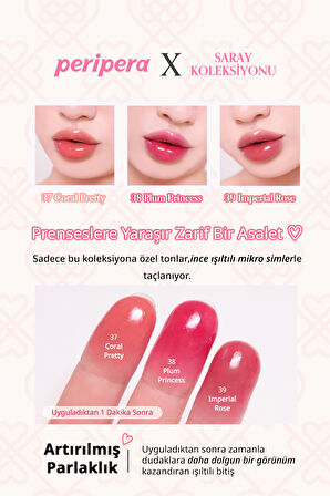 Kalıcı, Pigmentli, Işıltılı, Parlak Bitişli Tint PERIPERA Ink Mood Glowy Tint (37 Coral Pretty)