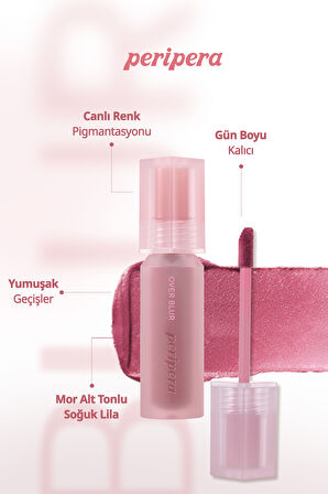 Gün Boyu Kalıcı Pürüzsüz Matlık Sunan Tint PERIPERA Over Blur Tint (015 Soulful Plum)