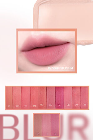 Gün Boyu Kalıcı Pürüzsüz Matlık Sunan Tint PERIPERA Over Blur Tint (015 Soulful Plum)