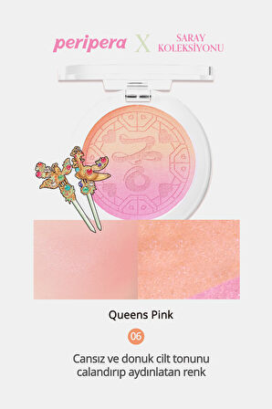 Işıltılı, İki Tonlu Highlighter Allık PERIPERA Pure Blushed Custom Cheek 006 Queens Pink