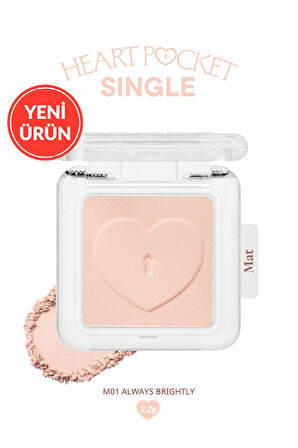Kişiselleştirilebilir Mat Tekli Far PERIPERA Heart Pocket Single (M01 Always Brightly)