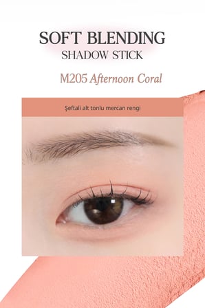 Kremsi, Kolayca Uygulanan ve Sabitlenen Fırçalı Kalem Far Soft Blending Shadow Stick (M205)