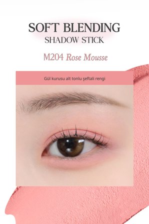 Kremsi, Kolayca Uygulanan ve Sabitlenen Fırçalı Kalem Far Soft Blending Shadow Stick (M204)