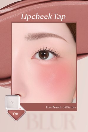 Dudak ve Yanak Renklendirici, Pürüzsüz Mat Balm CLIO Essential Lipcheek Tap Blur (06 Rose Brunch)