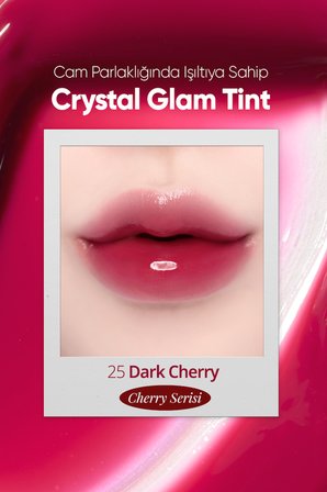 Yapışkanlık Hissi Vermeyen Yoğun Işıltılı Tint CLIO Crystal Glam Tint (25 Dark Cherry)