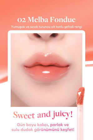 Parlak Bitişli &Hafif Renkli Nemlendirici Etkili Tint DASIQUE Juicy Dewy Glow Tint (02 Melba Fondue)