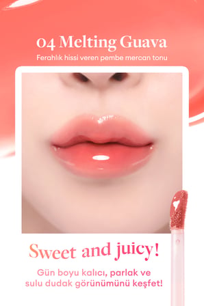 Parlak Bitişli&Hafif Renkli Nemlendirici Etkili Tint DASIQUE Juicy Dewy Glow Tint (04 Melting Guava)