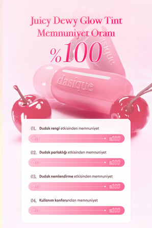 Parlak Bitişli&Hafif Renkli Nemlendirici Etkili Tint DASIQUE Juicy Dewy Glow Tint (04 Melting Guava)