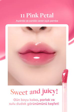 Parlak Bitişli & Hafif Renkli Nemlendirici Etkili Tint DASIQUE Juicy Dewy Glow Tint (11 Pink Petal)