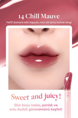 Parlak Bitişli & Hafif Renkli Nemlendirici Etkili Tint DASIQUE Juicy Dewy Glow Tint (14 Chill Mauve)