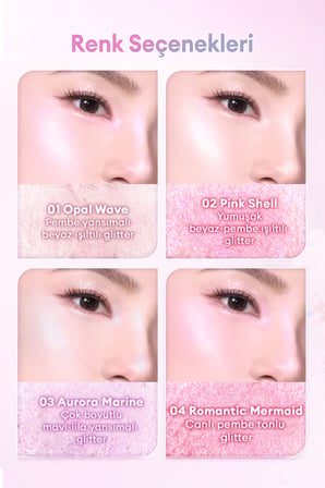 Çok Boyutlu Işıltı Sunan Jel Aydınlatıcı DASIQUE Shine Glowy Highlighter Palette #01 Twinkle Mermaid