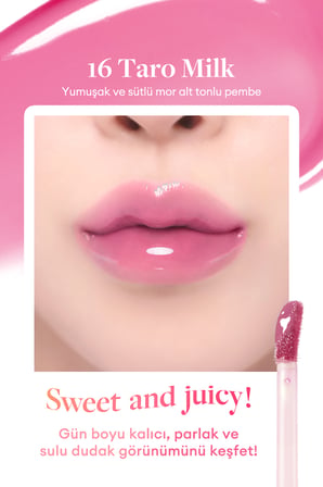 Parlak Bitişli & Hafif Renkli Nemlendirici Etkili Tint DASIQUE Juicy Dewy Glow Tint (16 Taro Milk)