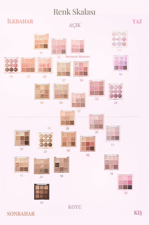 Mat ve Işıltılı Renk Seçenekleri Sunan Far Paleti DASIQUE Shadow Palette (35 Love Angel)