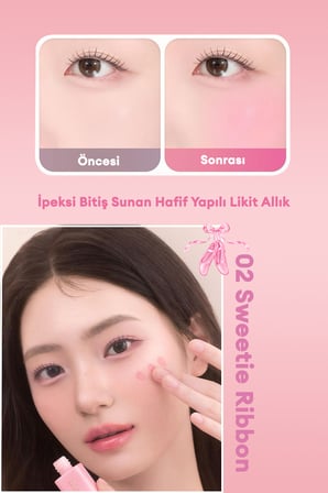 İpeksi Bitiş Sunan Hafif Yapılı Likit Allık DASIQUE Silky Veil Blush (#02 Sweetie Ribbon)