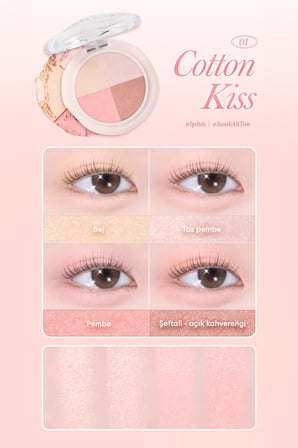 Işıltılı, Yumuşak Yapılı, Dökülme Yapmayan 4lü Far Paleti DASIQUE Multi Quad Shadow (01 Cotton Kiss)