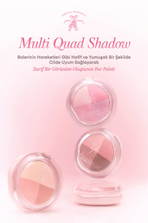 Işıltılı, Yumuşak Yapılı, Dökülme Yapmayan 4lü Far Paleti DASIQUE Multi Quad Shadow (02 Angel Crush)