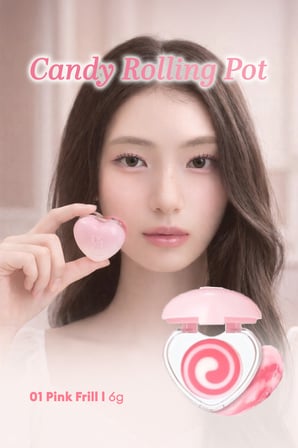Renkli Parlak Bitişli Nemlendirici Dudak Balmı DASIQUE Candy Rolling Pot (#01 Pink Frill)