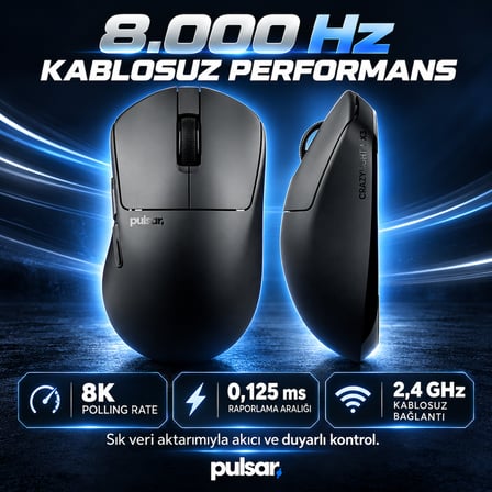 Pulsar X3 Crazylight Jet Black Size 1 Mini XS-1 Sensör Kablosuz Gaming Mouse (PX3RCL101)