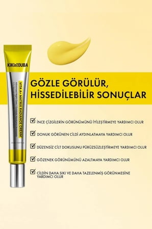 Kikibouba Vita A+ Matrix Radiance Cream Yüz Nemlendirici 20ml Retinal C Vitamini Peptit