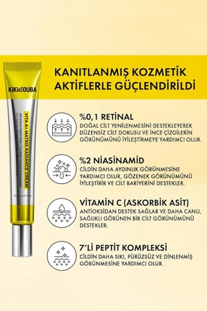 Kikibouba Vita A+ Matrix Radiance Cream Yüz Nemlendirici 20ml Retinal C Vitamini Peptit