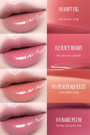 Dolgun Görünüm Kazandıran, Parlak, Besleyici, Renkli Dudak Serumu CLIO Glaze Lip Serum 02 Juicy Berry