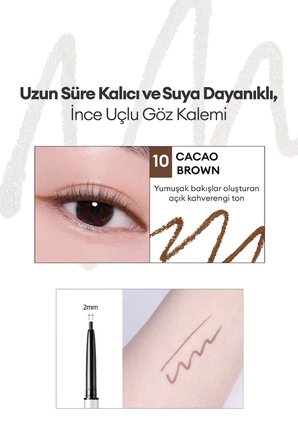 Suya Dayanıklı, İnce Uçlu Göz Kalemi CLIO Sharp So Simple Waterproof Pencil Liner (10 Cacao Brown)
