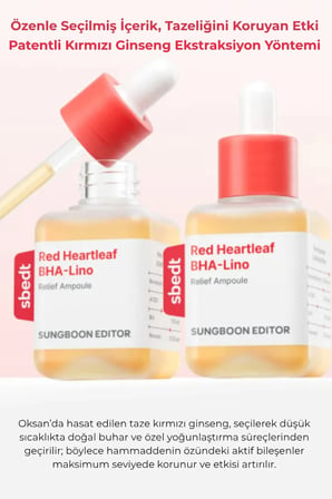 Sungboon Red Heartleaf BHA-Lino Ampul - Dengeleyici Ampul 40ml