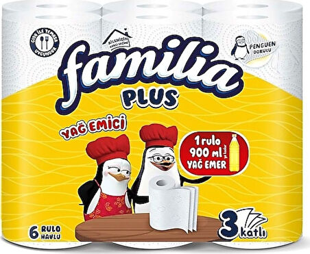 FAMİLİA PLUS YAĞ EMİCİ 6'LI HAVLU
