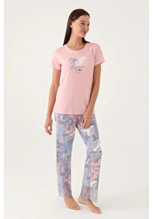 Pierre Cardin 8799 Kısa Kol Kadın Pijama Takım Pembe