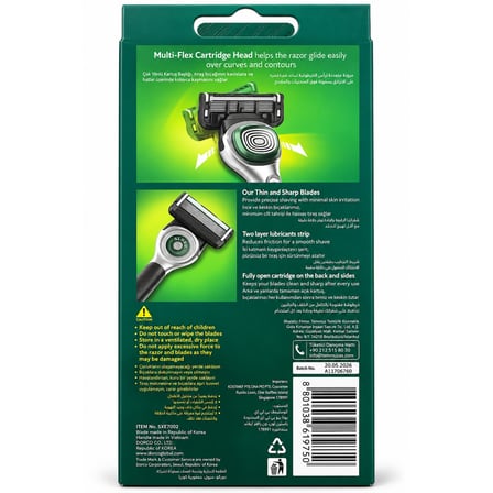 Dorco Pace 6 Sleek Multi-Flex 6 Bıçaklı Sistem Tıraş Makinesi 1 Sap + 2 Yedek Başlık