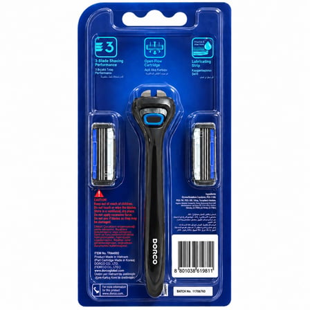 Dorco Pace 3 Bıçaklı Sistem Tıraş Makinesi 1 Sap + 2 Yedek Başlık