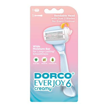 Dorco Everjoy 6 Bıçaklı Kadın Sistem Tıraş Makinesi 1 Sap + 1 Başlık