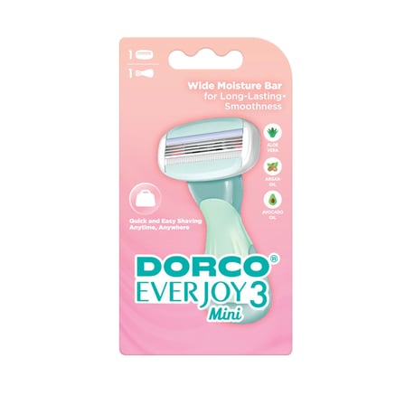 Dorco Everjoy 3 Mini 3 Bıçaklı Kadın Sistem Tıraş Makinesi 1 Sap + 1 Başlık